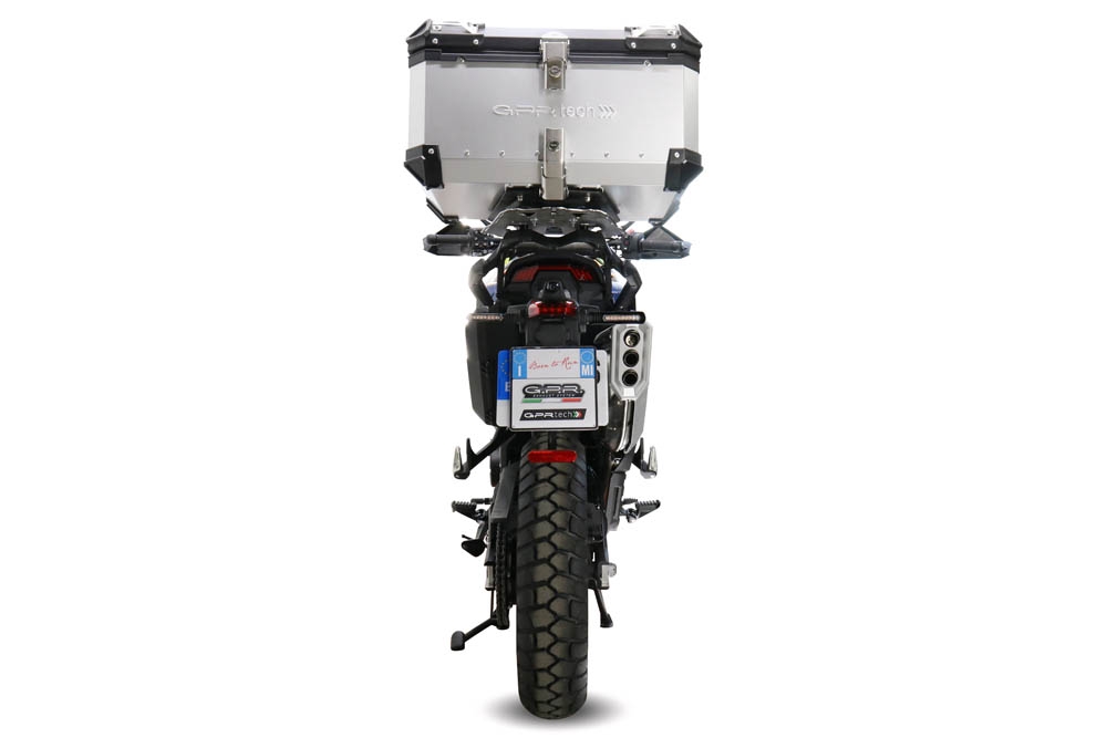 GPR TECH compatible with  Zontes 703 F 2025/2026 Top Case Alpitech en aluminium, couleur argent avec plaque spécifique incluse Capacité Litres 45