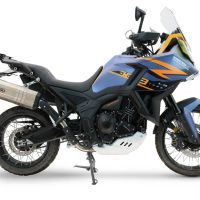 GPR exhaust compatible with  Zontes 703 F 2025-2026, Hyper Sonic Black Titanium, Slip-on exhaust including removable db killer and link pipe, EPA-compliant 