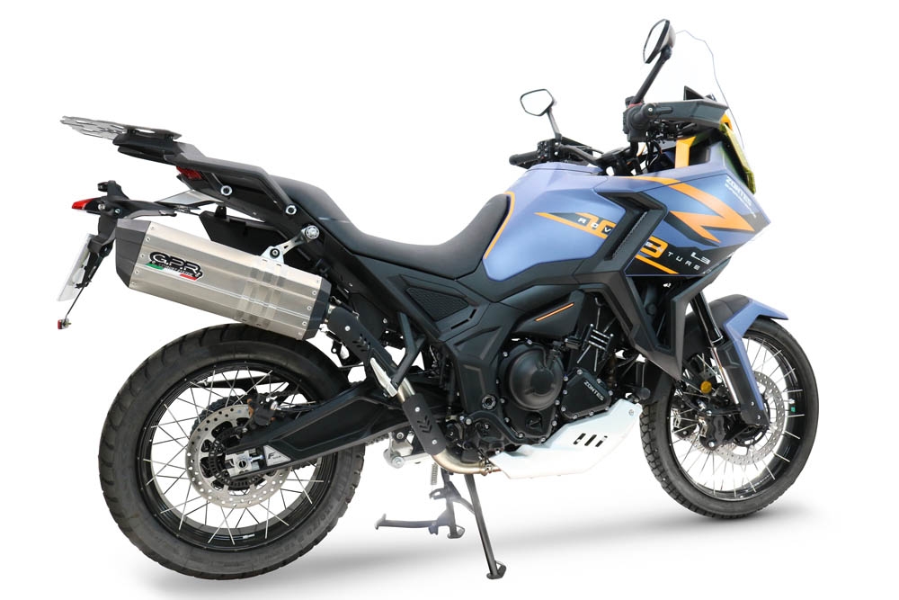 GPR exhaust compatible with  Zontes 703 F 2025-2026, Hyper Sonic Black Titanium, Slip-on exhaust including removable db killer and link pipe, EPA-compliant 