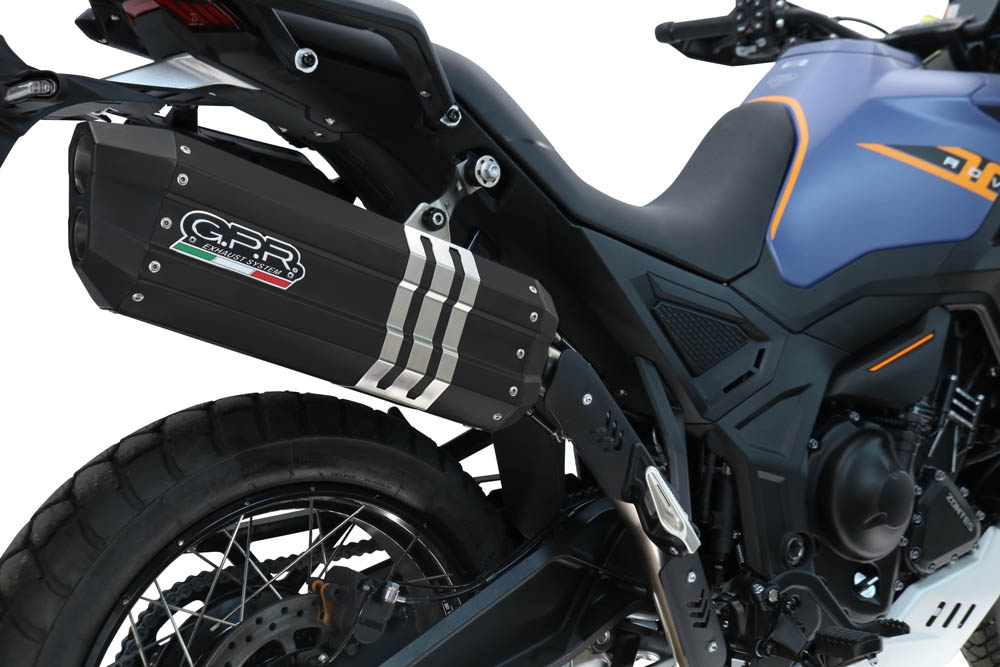 GPR exhaust compatible with  Zontes 703 F 2025-2026, Hyper Sonic Titanium, Slip-on exhaust including removable db killer and link pipe, EPA-compliant 