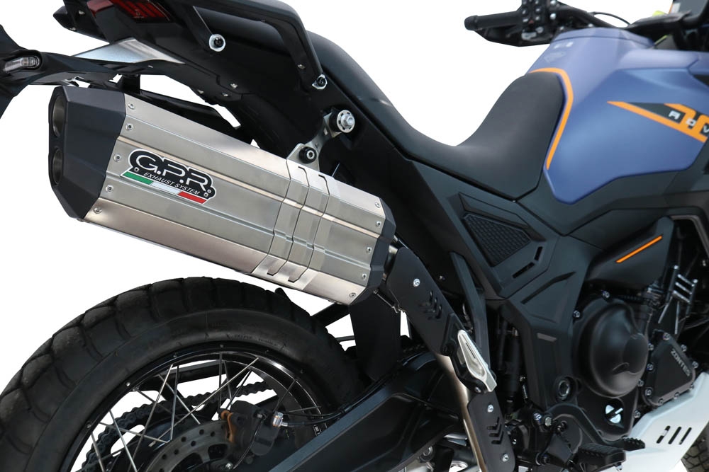 GPR exhaust compatible with  Zontes 703 F 2025-2026, Hyper Sonic Black Titanium, Slip-on exhaust including removable db killer and link pipe, EPA-compliant 